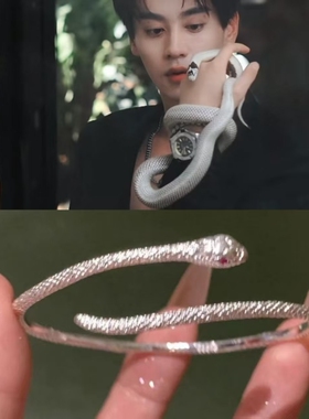 逆爱小醋包同款灵蛇手镯柴鸡蛋小众手饰生肖设计开口个性ins饰品