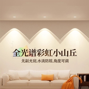 彩虹小山丘射灯全光谱嵌入式 双眼皮防眩筒灯 led客厅家用2025新款