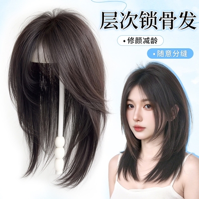 仿真人发中分刘海片|千人加购