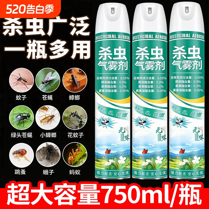杀虫剂气雾剂家用室内灭蚊子蟑螂药苍蝇蚂蚁非无毒喷雾强力卫生间