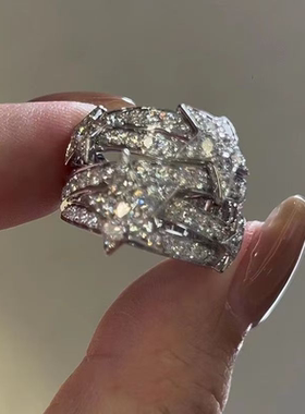 「伊丽莎白」中古轻奢满钻星星多层戒指千金感轻奢爆闪高级感指环