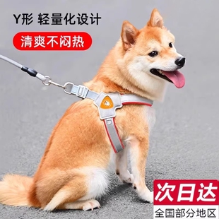 新款狗狗牵引绳胸背带背心式宠物遛狗绳中小型柴犬防挣脱柯基脖圈