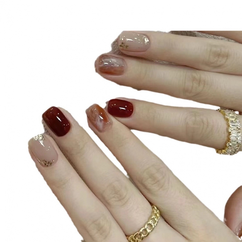 美拉德秋冬晕染琥珀色可拆卸网红