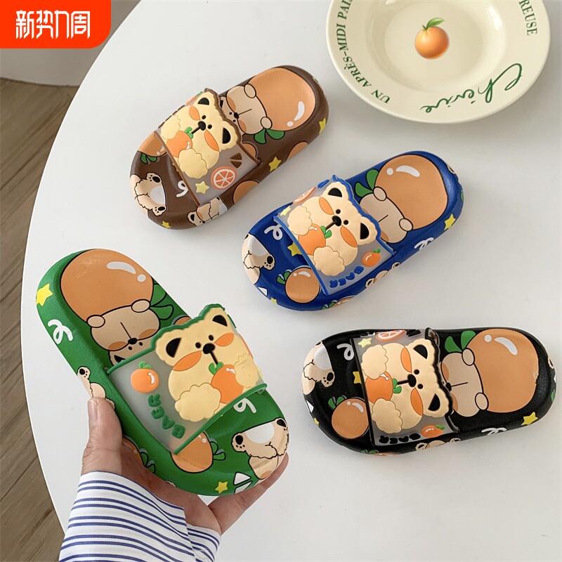 儿童拖鞋夏季男童女童卡通软底一字拖家居洗澡防滑拖鞋外穿凉拖鞋