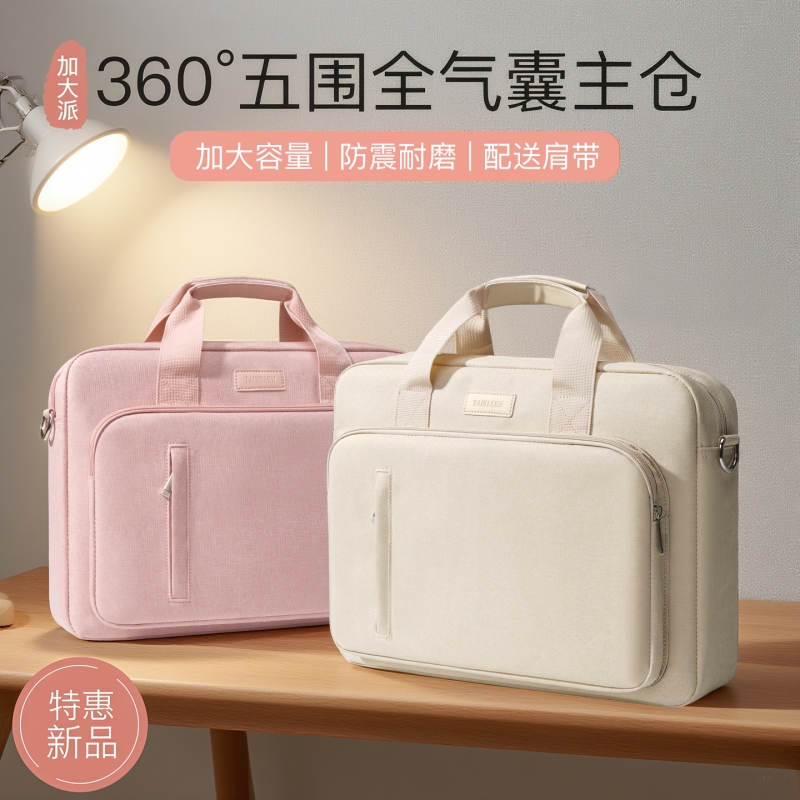 大容量3D气囊防震电脑包配送肩带