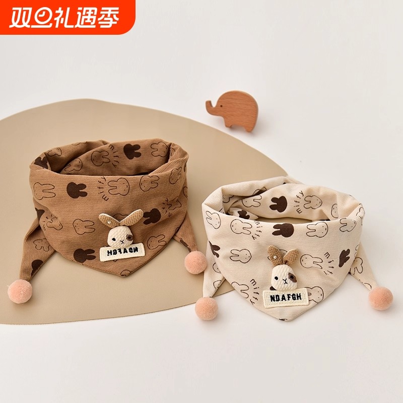 韩版围巾儿童秋冬季三角秋冬婴儿保暖宝宝可爱女围脖防风儿童围巾