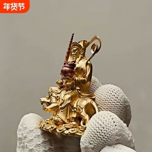 黑虎玄坛赵元帅精致财神摆件赵公明好运金属复古家居摆件文玩饰品