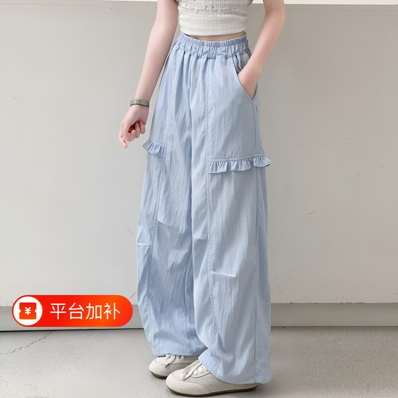 2026女童裤子防蚊裤儿童轻薄夏裤女大童夏装速干工装裤初中生短裤