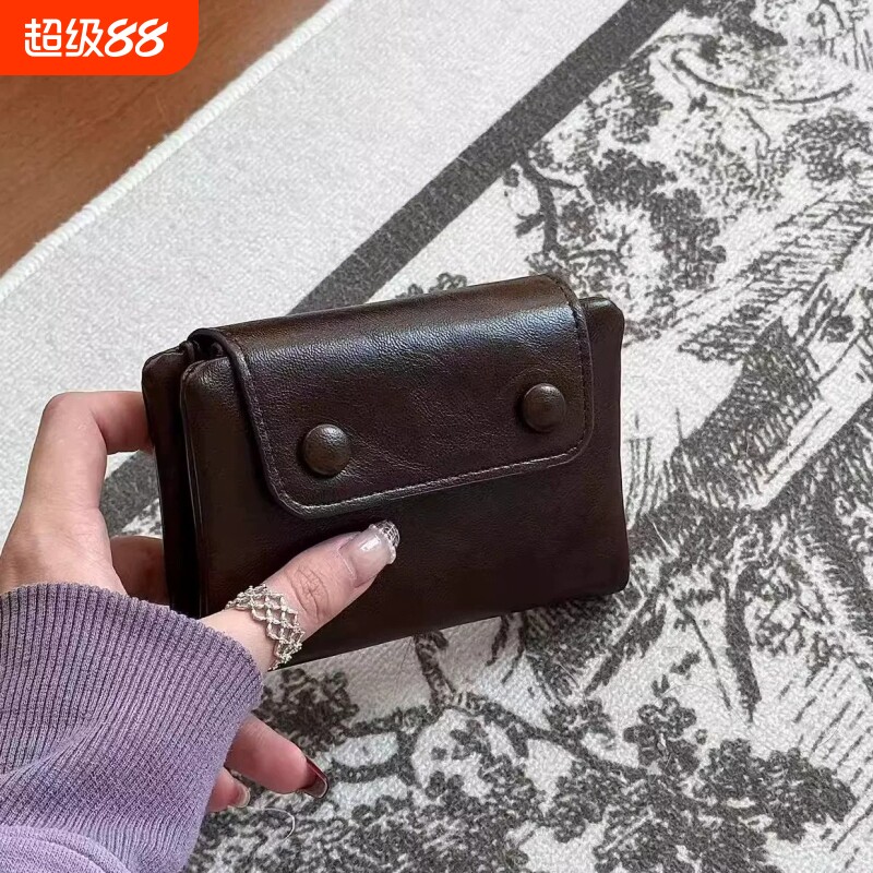 新款韩版软包小眼睛钱包短款拉链暗线零钱包学生小巧女士卡包证件
