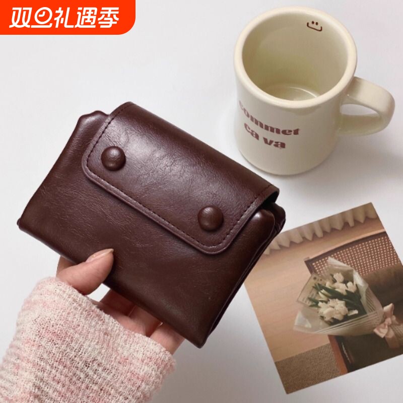 复古钱包卡包一体证件包卡夹零钱包钱包女款卡包证件收纳包