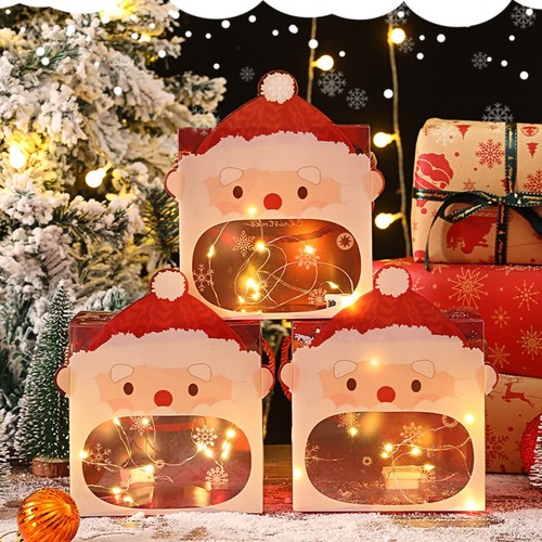 圣诞节礼盒苹果盒pvc半透明圣诞老人盒子平安夜平安果礼品包装盒