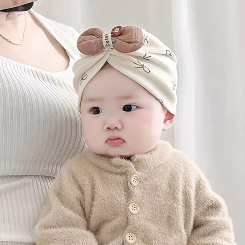 婴儿帽子秋冬款小月龄胎帽新生婴幼儿头巾帽纯棉女宝宝护耳2025年