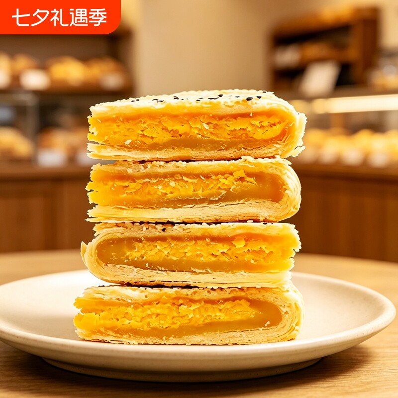 温州月饼闽南网红款甜点酥皮板栗蛋黄/紫薯蛋黄/榴莲蛋黄多种口味