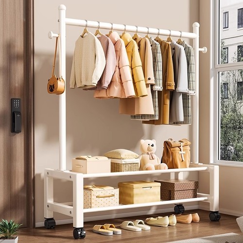 挂衣架落地室内可移动挂衣服架子卧室衣服收纳架多功能置物衣帽架