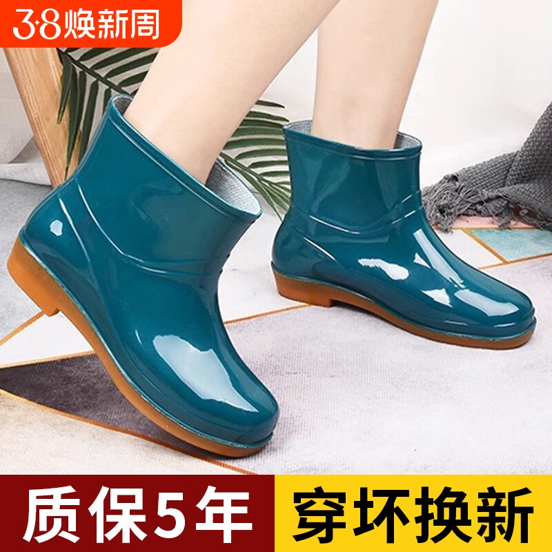 雨鞋女款成人防水防滑牛筋底外穿时尚工作低筒胶鞋雨靴套鞋女士