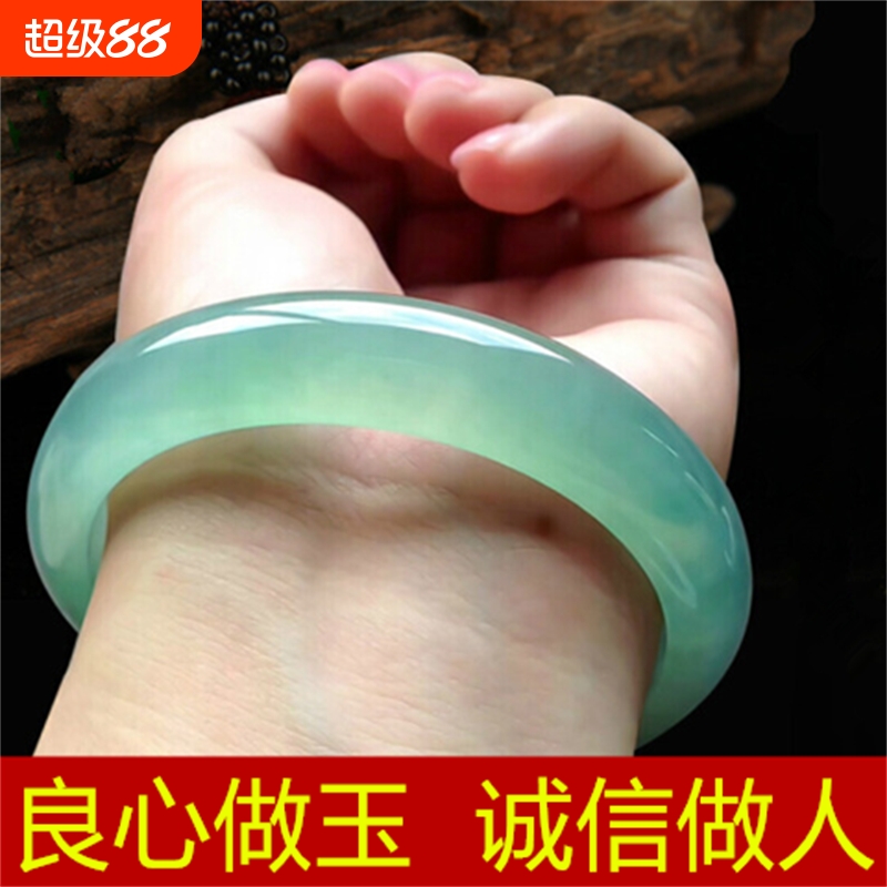 正品玉手镯首饰女玉镯翡翠色冰种阳绿浅绿深绿油青镯【国检证书】