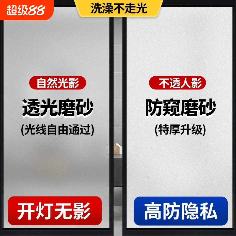 窗户防窥膜浴室卫生间磨砂贴纸图片