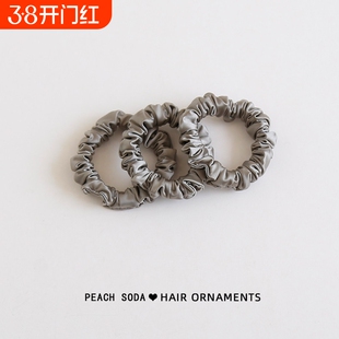 简约纯色布艺大肠圈头绳女气质缎面细款发圈扎马尾发绳后脑勺皮筋