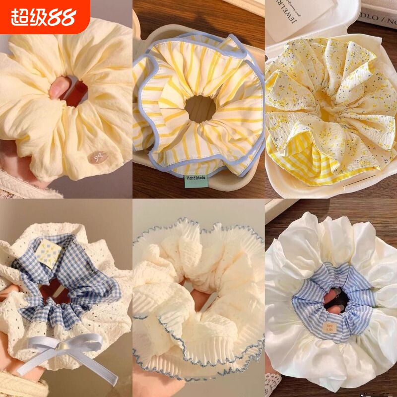 大肠发圈头绳奶油超大法式简约气质云朵高级丸子头饰复古发绳发饰