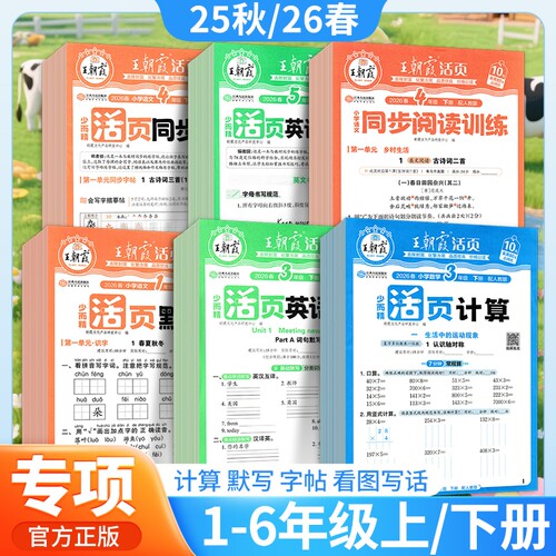 王朝霞小学活页默写活页计算