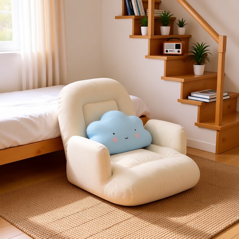 懒人小沙发可躺可睡飘窗床上榻榻米网红折叠坐垫阳台休闲靠背座椅