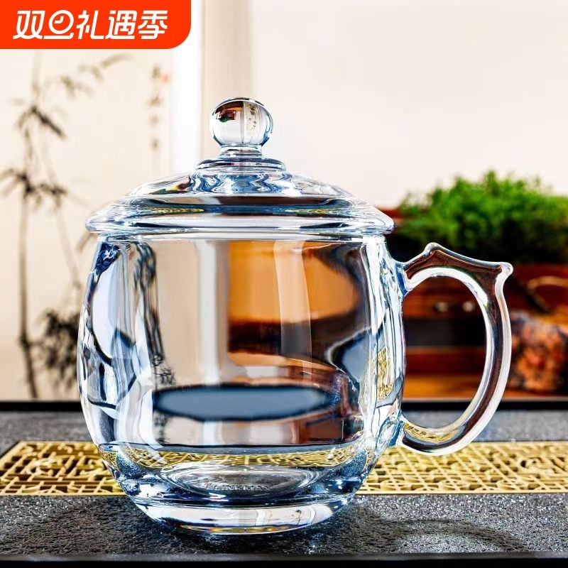 原矿水晶石头杯水晶杯玉石茶杯高档水杯轻奢礼品原石手工水晶带盖