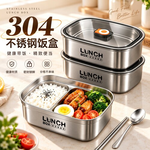 304不锈钢微波炉加热保温饭盒