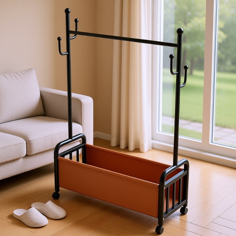 衣帽架卧室落地挂衣架家用室内可移动晾衣架收纳置物架宿舍客厅