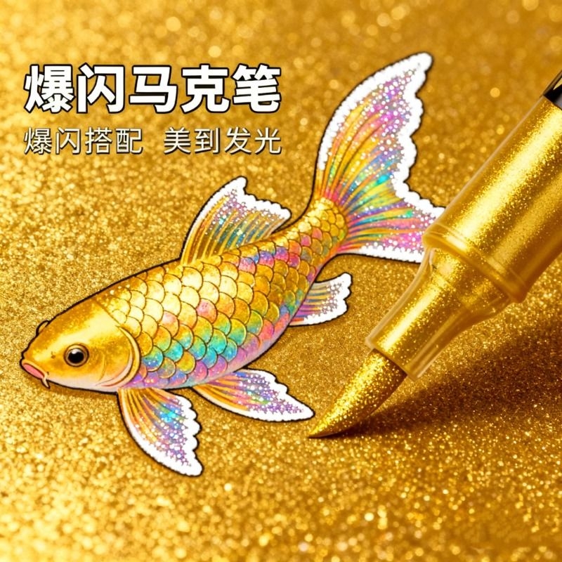 名卓珠光爆闪60色闪光马克笔