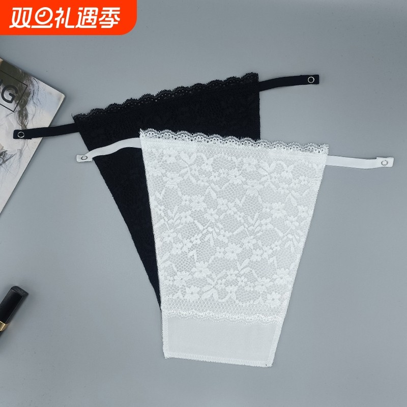 防走光神器低领抹胸无痕裹胸春夏秋季V领蕾丝一片式内搭遮胸胸挡