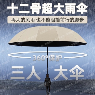 超大号雨伞男女加固手动结实抗风晴雨两用折叠黑胶防晒遮阳伞纯色