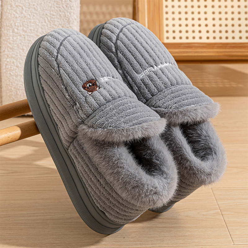 棉拖鞋男士冬季新款室内包跟家居加绒加厚保暖女毛绒棉鞋男款冬天