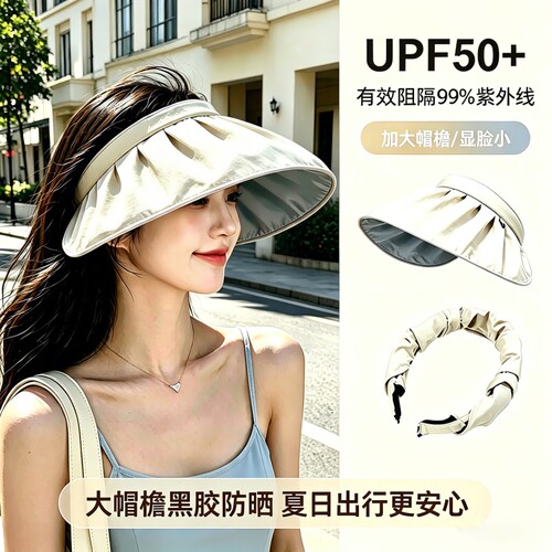 黑胶防晒出行帽可卷变发箍全脸遮阳轻盈久戴无负担户外出行必备