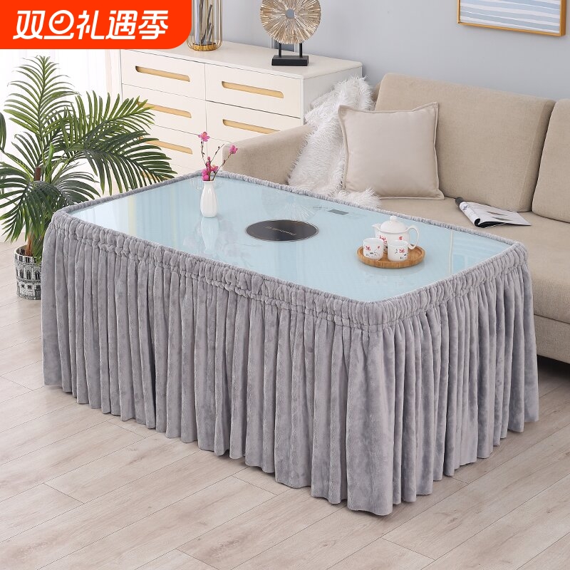 双面绒加厚保暖火炉电暖桌烤火罩子罩套正方形取暖电炉罩套长方形