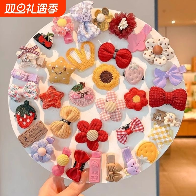 婴幼儿汗毛夹不伤发胎毛头饰女宝宝可爱发夹2025新款刘海夹子发卡