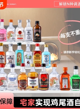 便利店小瓶基酒白兰地伏特加威士忌微醺小瓶50ml调酒套装基酒百搭