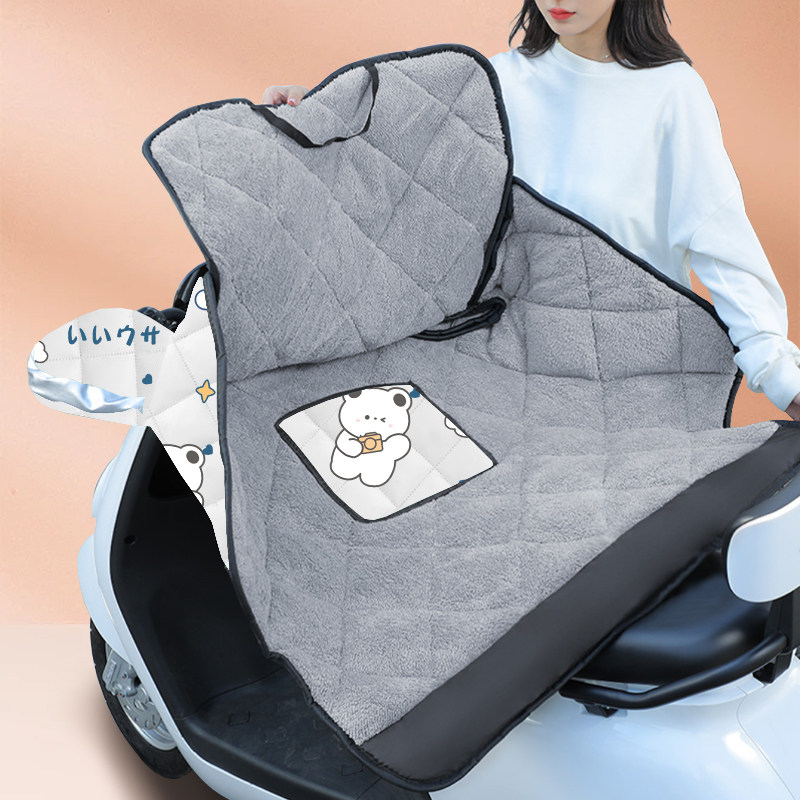 电动摩托车挡风被冬季加绒加厚防水防寒2024新款加大加宽防雨保暖