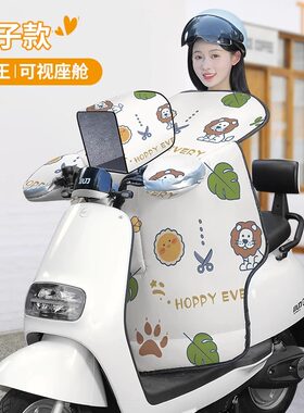 电动车亲子挡风被冬季防晒防风防雨罩电瓶摩托车雨披雨衣一体四季
