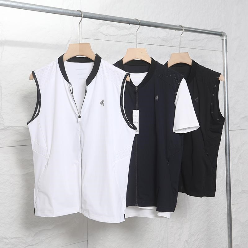 23W9韩元!高端夏季男士轻量透气激光打孔户外运动马甲Z背心无袖潮