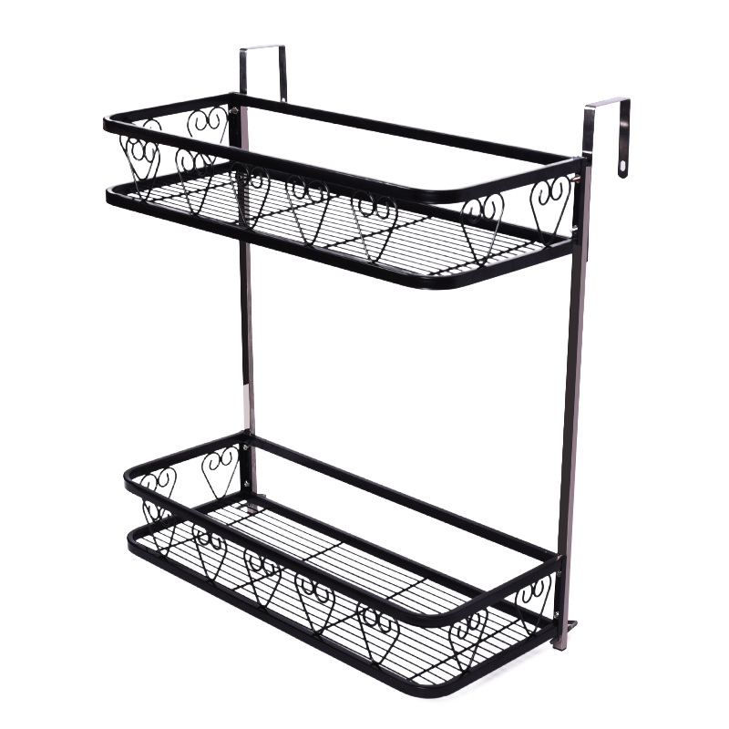 阳台花盆挂架栏杆花架置物架不锈钢多层挂式悬挂双层W铁艺护栏架