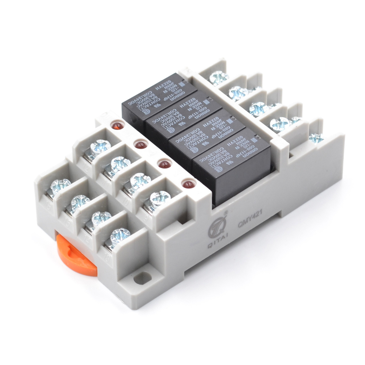 QMY421继电器模组DC2y4V信号隔离放大4位终端功率继电器