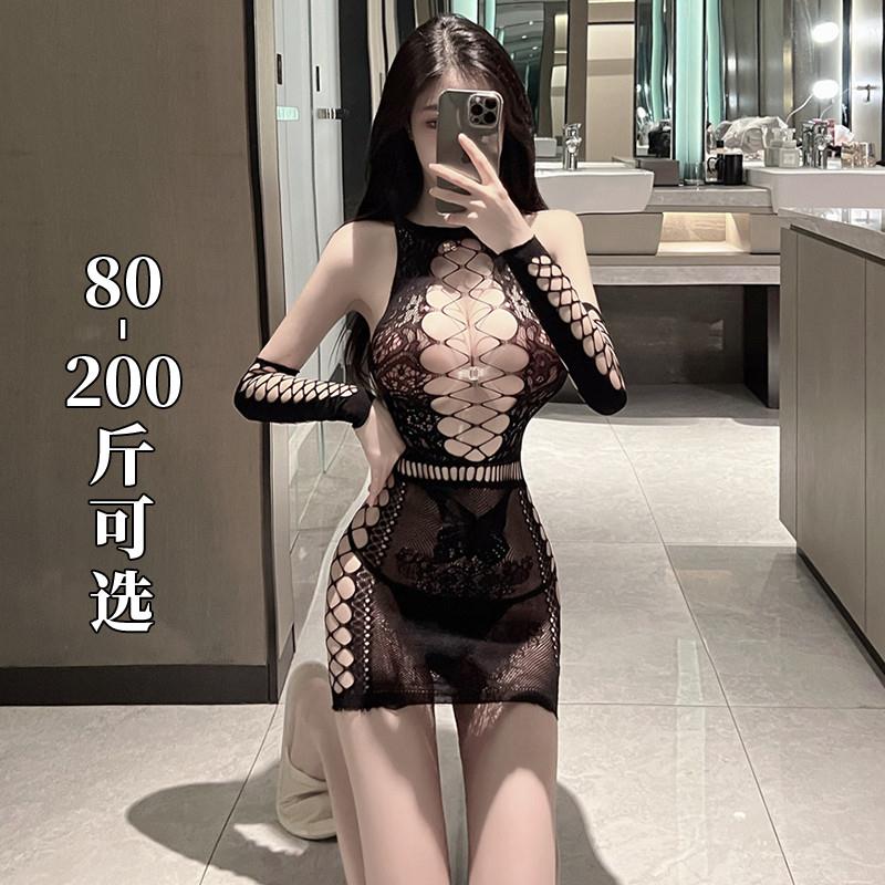 性感暴露内衣显瘦连体网衣纯欲风高级感火辣睡衣大码胖MM200斤