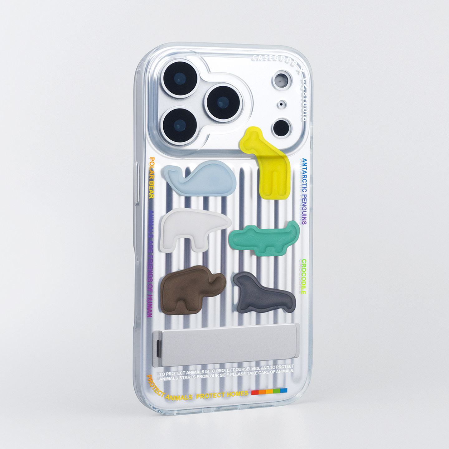 CASEGOOD 原创电镀银色高级一体支架手机壳15苹果17pr