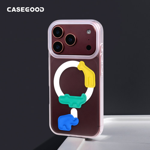 CASEGOOD 原创磨砂透明简约小众磁吸手机壳iPhone17promax适用16新款勃艮第酒红色苹果18pro保护套15薄14个性