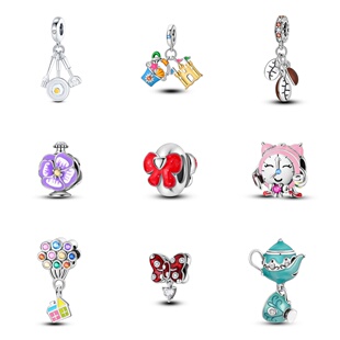 白铜镀银珠子配件时尚珐琅彩吊坠手链串珠diy饰品配件跨境挂件