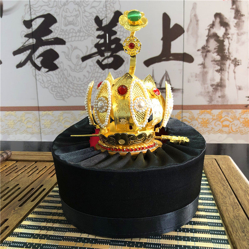 新款合金太极铜莲花冠武当混元巾道士法事法器用品道帽法衣高功六