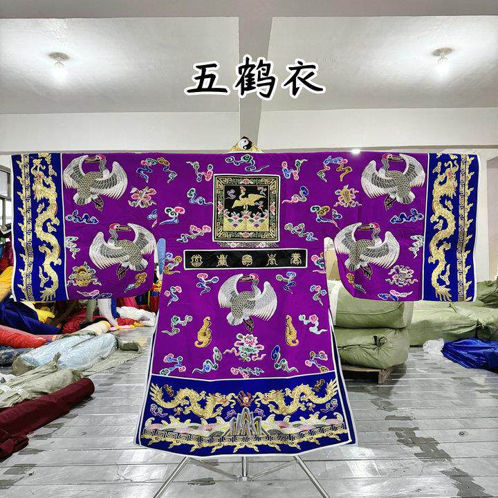 新款道服经衣江南仿手工仙鹤补子衣小袖法衣降衣道袍