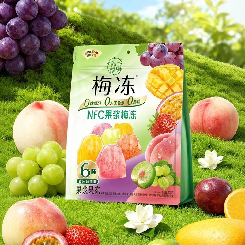 溜溜梅梅冻天然果冻400g蒟蒻果冻梅子网红休闲儿童零食
