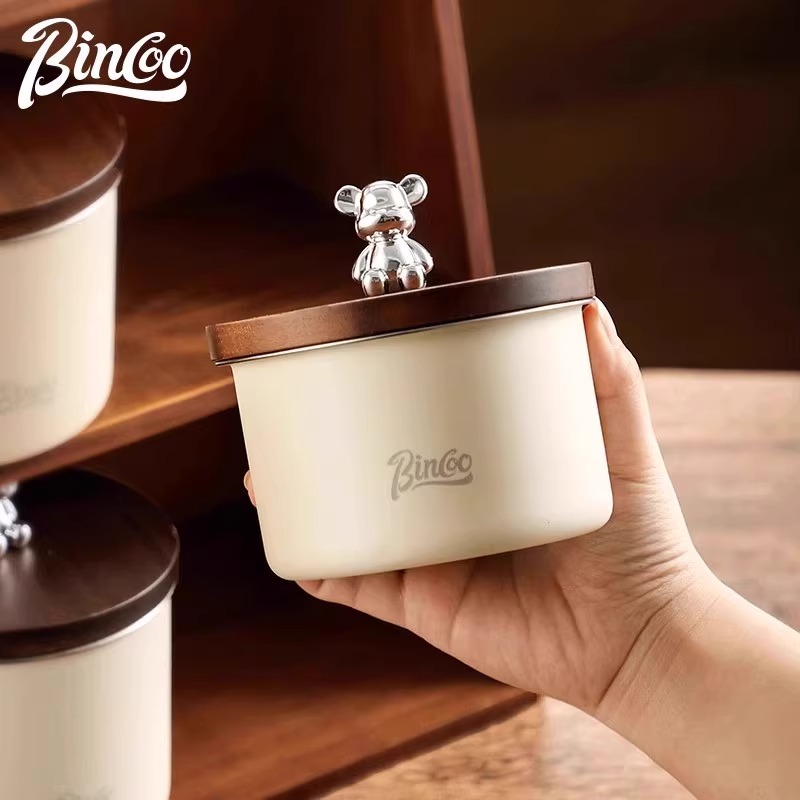 Bincoo咖啡豆密封罐家用不锈钢咖啡粉保存罐食品五谷储存罐茶叶罐