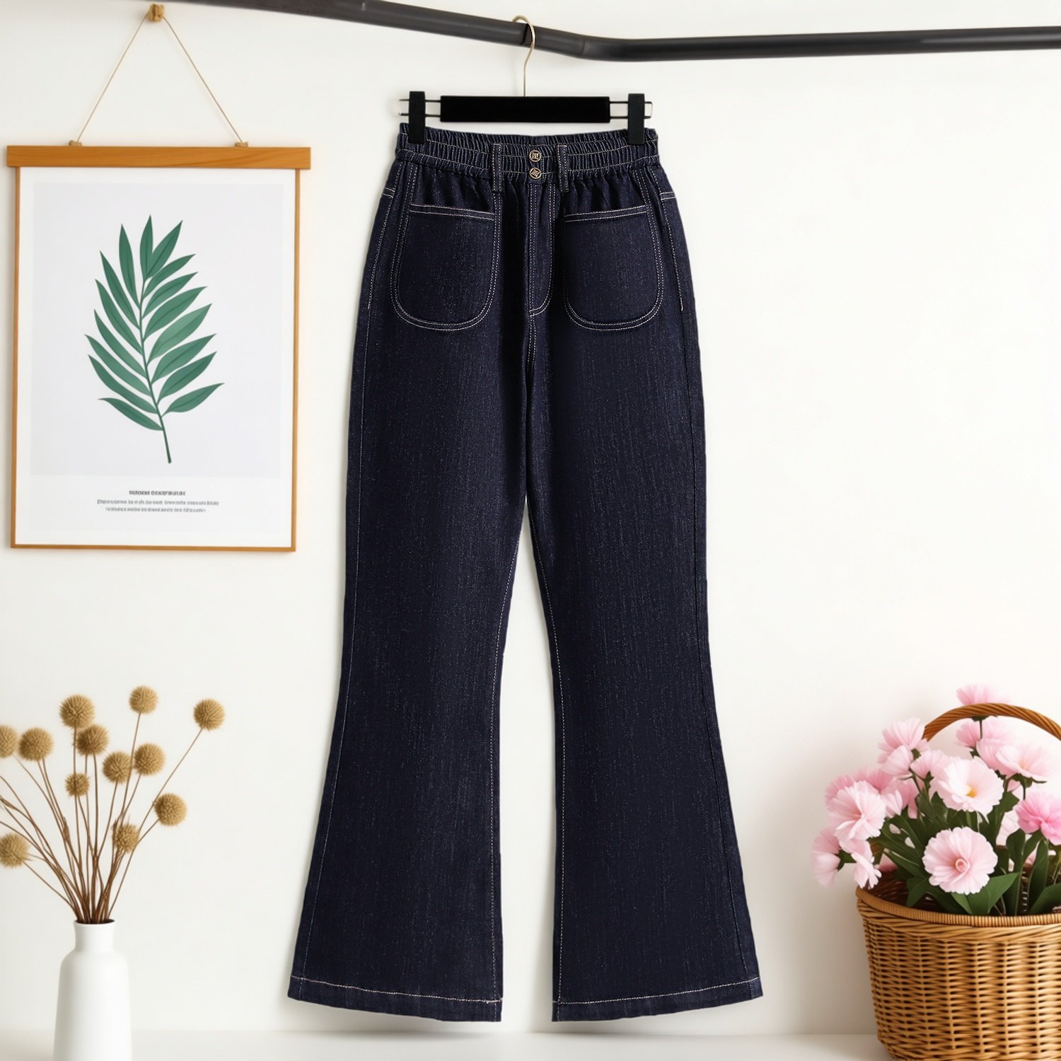 大码女装时尚高街弹力休闲牛仔裤2026春季新款高腰修身显瘦微喇裤,女装/女士精品,大码裤装,淘宝优惠券,粉丝福利购,淘宝优惠卷